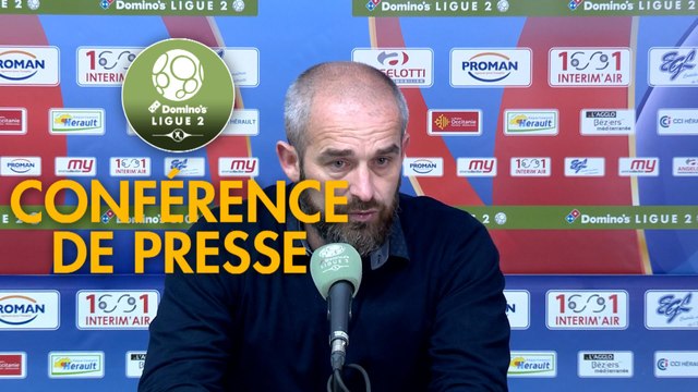 Conférence de presse AS Béziers - Grenoble Foot 38 (0-3) : Mathieu CHABERT (ASB) - Philippe HINSCHBERGER (GF38) - 2018/2019