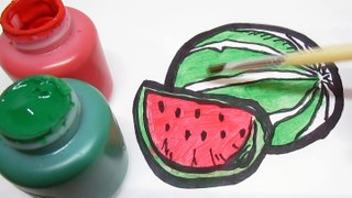 Learn Colors Watermelon Glitter coloring and drawing for Kids , Toddlers Toy Art with Nursery Rhymes