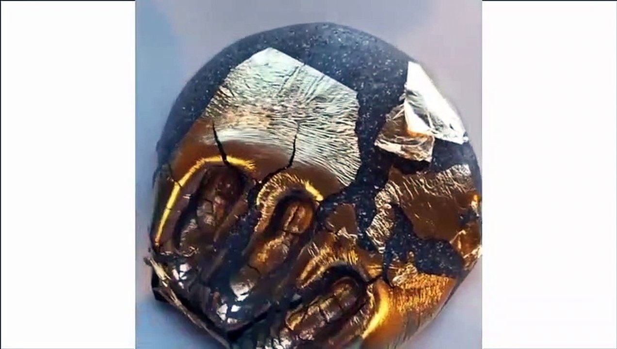 Satisfying FOIL SLIME Mixing - relaxing slime ASMR - gold leaf slime !!