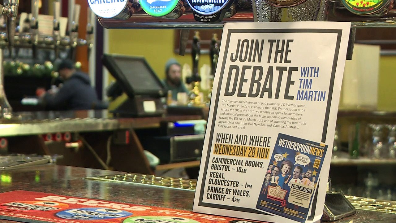 Britischer Kneipen-Chef wirbt für No-Deal-Brexit