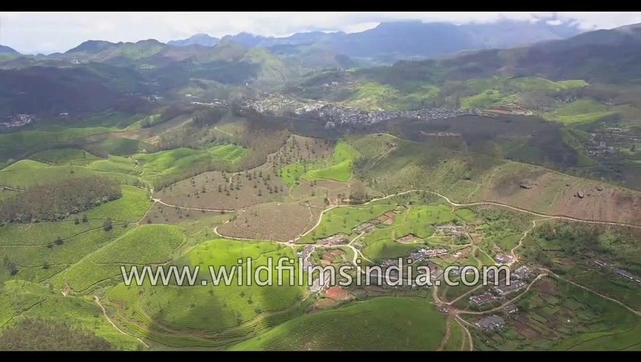 Kerala over-flight- Eravikulam National Park Mattupetty Dam Munnar and tea gardens of the Nilgiris