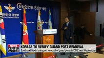 South and North Korea agree to conduct joint site inspection on guard posts removal in DMZ next Wednesday