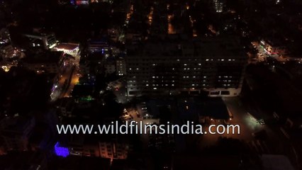 Koramangala at dusk- Bangalore city aerials