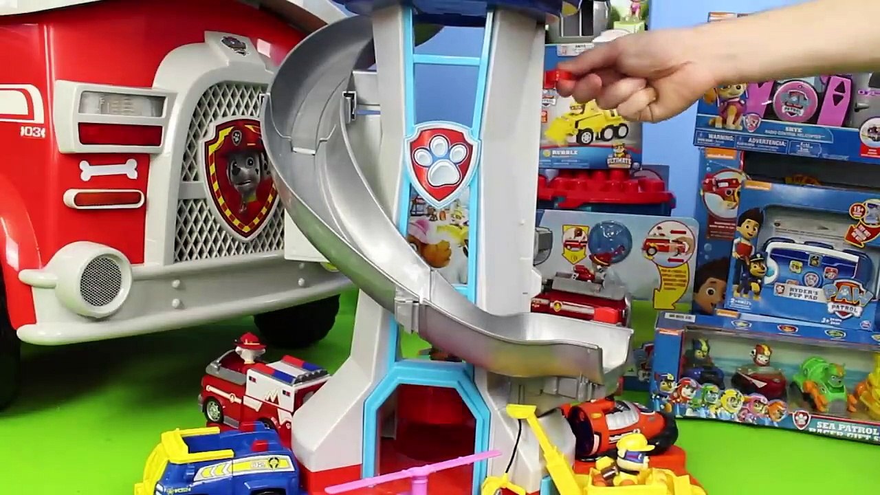 Paw Patrol Unboxing Fire Truck, Mighty Pups Chase, Ryder & Fireman