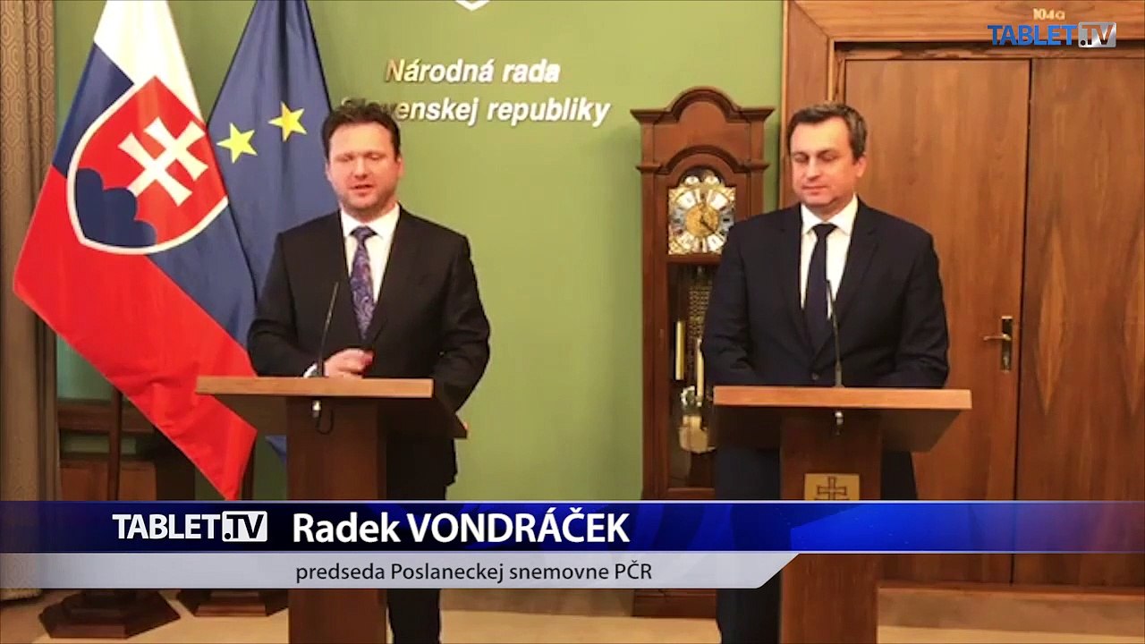 ZÁZNAM: Spoločná tlačová konferencia predsedu NR SR A. Danka a predsedu PSP ČR Radka Vondráčka