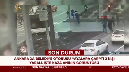 Ankara'da belediye otobüsü yayalara çarptı
