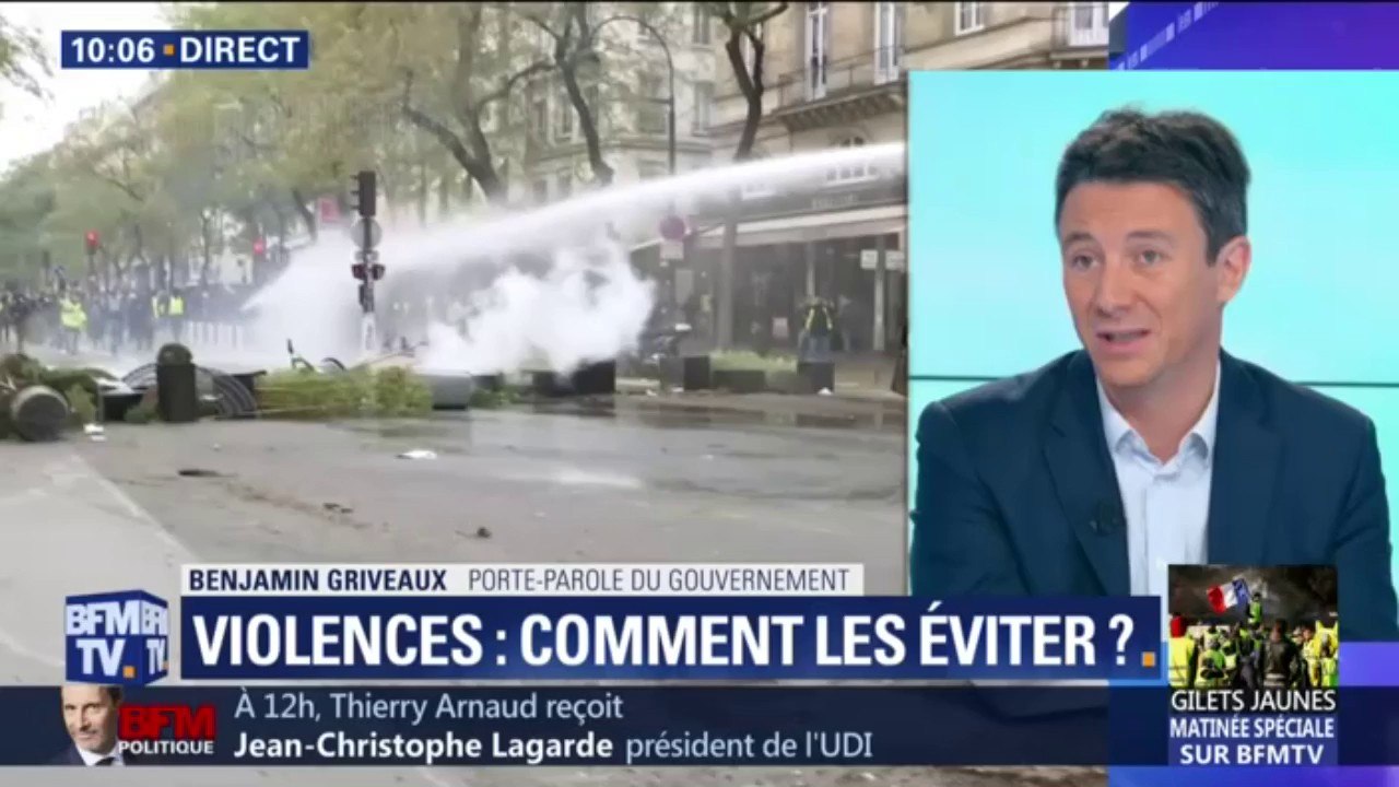 Benjamin Griveaux: "C'est grâce à l'écoute que nous arriverons à faire baisser la pression et éviter un 5e samedi "