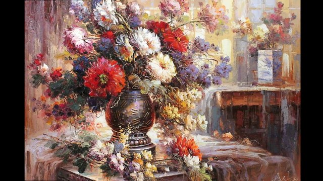 Flowers oil paintings by artist Khlebnikov Alexey (1)