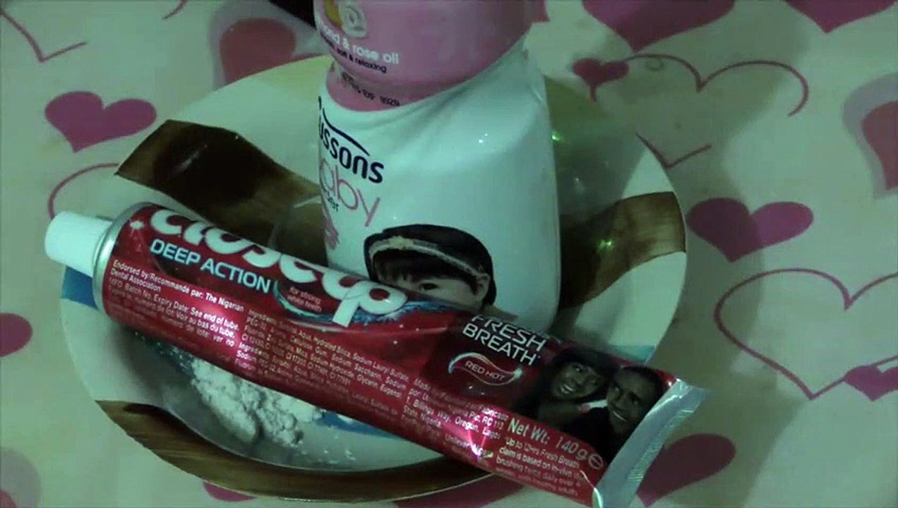 How To Make Slime with Baby Powder and toothpaste !! No Glue, nail polish, Dish soap, Ariel