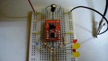 Placa de desenvolvimento PICcell: Demonstração com quatro LEDs