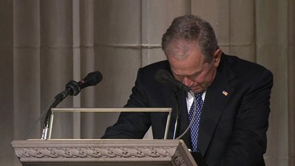 [영상] 아버지를 떠나보내며...아들 부시의 눈물 / YTN