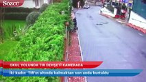 Okul yolunda tır dehşeti