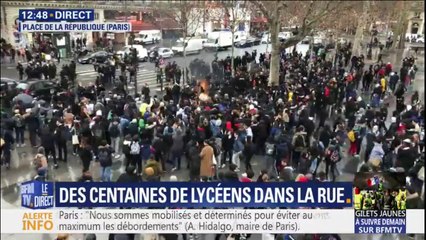 Plusieurs centaines de lycéens réunis place de la République