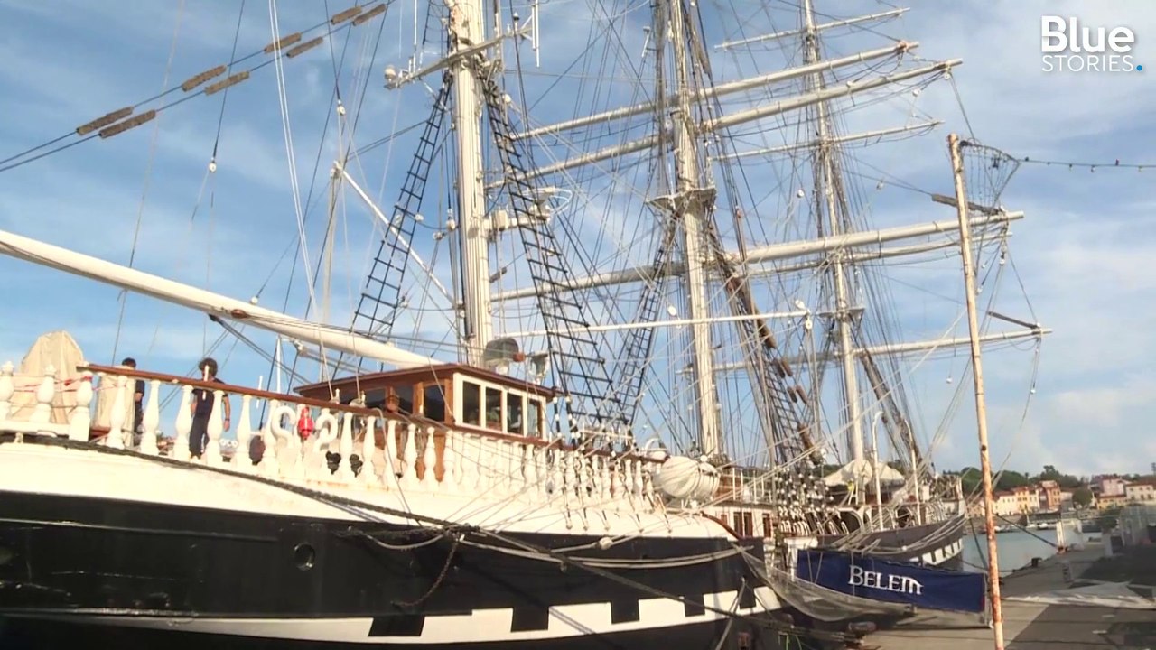 Le Belem, fameux trois-mâts français, à quai pour l'hivernage