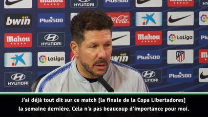 Libertadores - Simeone : "J'espère que ce sera un match pacifique"