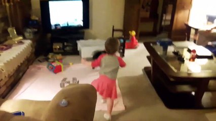 Crazy baby meets dog