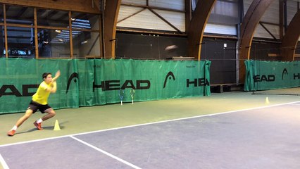 Travail du jeu de jambes de défense au tennis