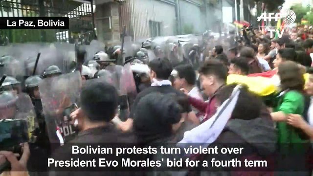 Violence erupts in Bolivia amid protests against Morales' bid