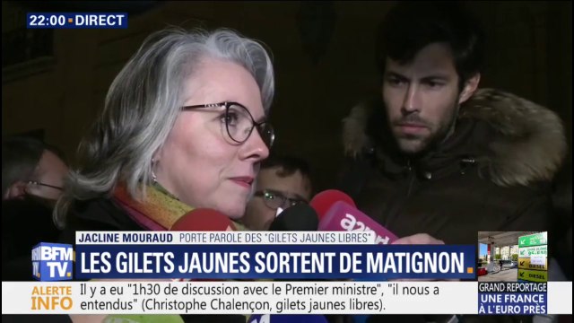 La porte-parole des gilets jaunes libres Jacline Mouraud attend la parole du Président maintenant