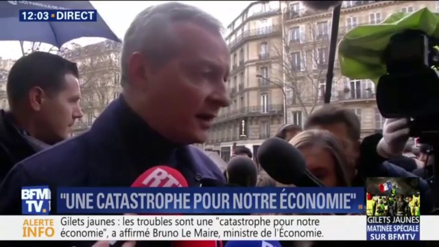 Bruno Le Maire: les troubles lors des manifestations des gilets jaunes sont une catastrophe pour notre économie