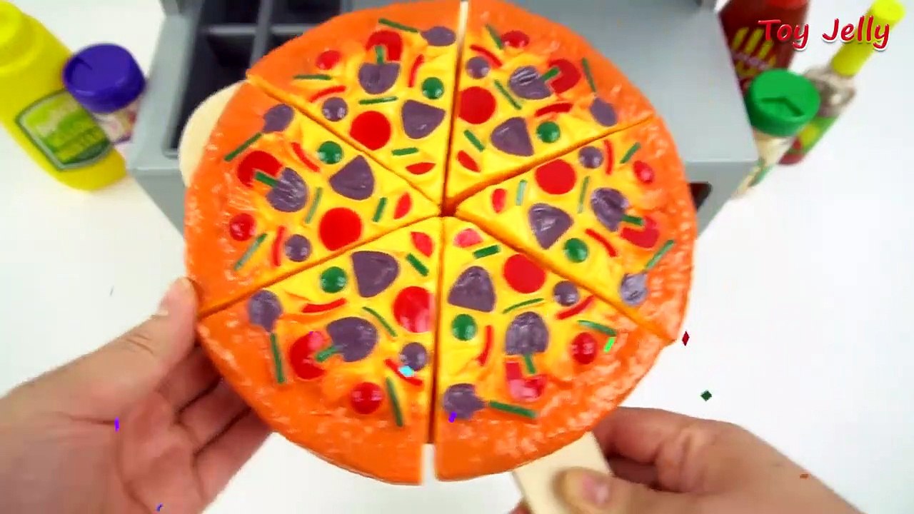 How to Make Play Doh Pizza Toy Velcro Cutting w...