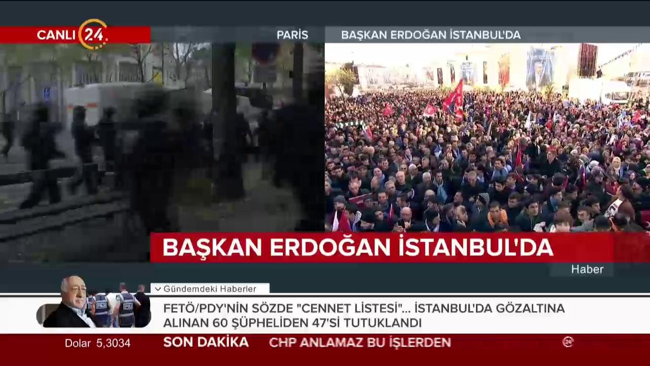 Paris'te polisin biber gazlı müdahalesi devam ediyor