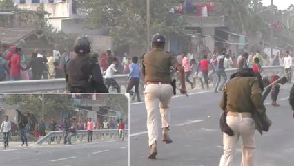 बेतिया में गुस्साई भीड़ ने किया पुलिस पर हमला, देखिए बवाल का वीडियो
