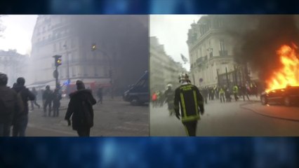 Tải video: Des casseurs sont présents avenue Marceau et font face aux forces de l’ordre