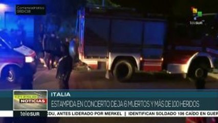 Al menos seis muertos en Italia tras una estampida en un concierto