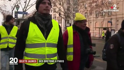 Des "gilets jaunes" venus de Bretagne pour manifester à Paris