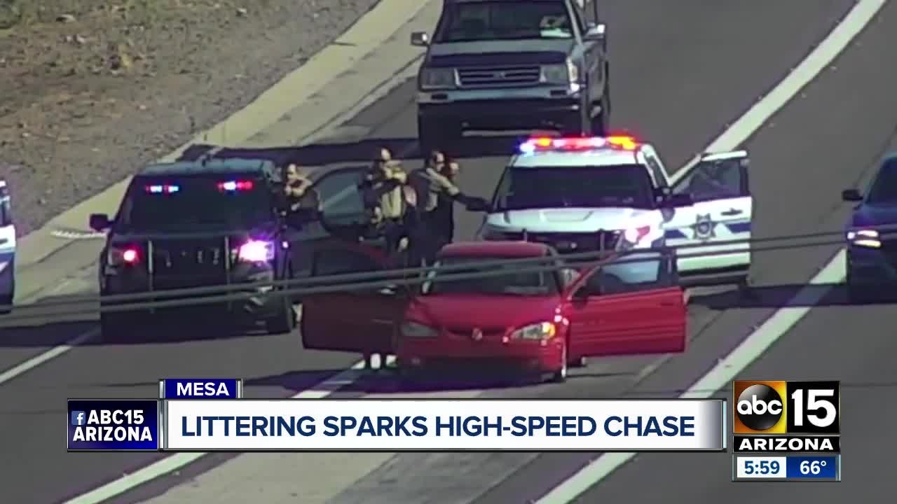 High-speed chase ends at the Loop 202 near Greenfield