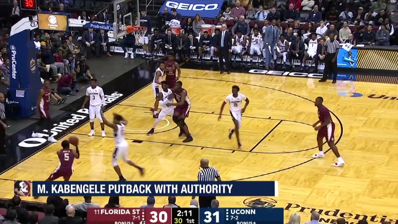 FSU’s Mfiondu Kabengele Hammers Putback Dunk Against UConn