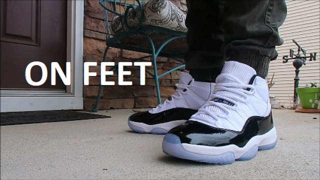 AIR JORDAN 11 CONCORD 2018 RETRO SNEAKER REVIEW UNBOXING + ON FEET