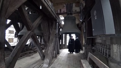 Cathédrale Saint-Pierrre à Genève, dans les tours et la flèche.