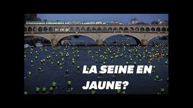 Contrairement aux apparences, ce ne sont pas des gilets jaunes sur la Seine