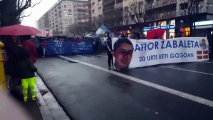 Real Sociedad - Valladolid: Manifestación por el 20 aniversario de la muerte de Aitor Zabaleta