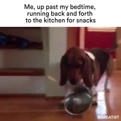 Me, up past my bedtime running back and forth to the kitchen for snacks