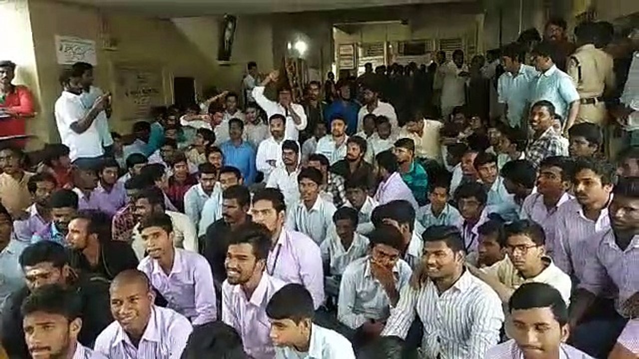 MLA Kotam Reddy Sridhar Reddy  protest march with students at RTC BUS STAND