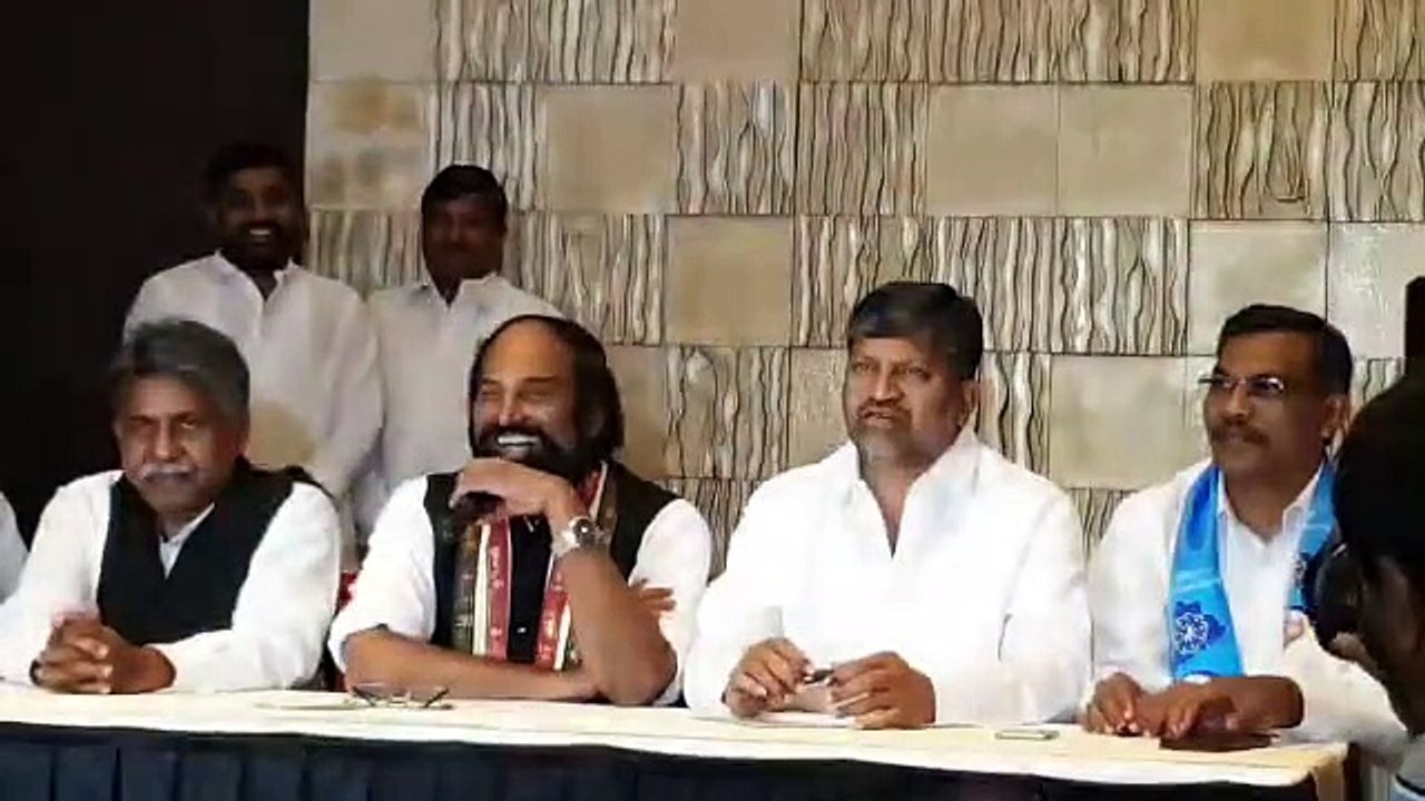 Uttam Kumar Reddy Tpcc president, sri L.Ramana, Sri Kodandaram, Sri Chada Venkat Reddy holding a Press conference