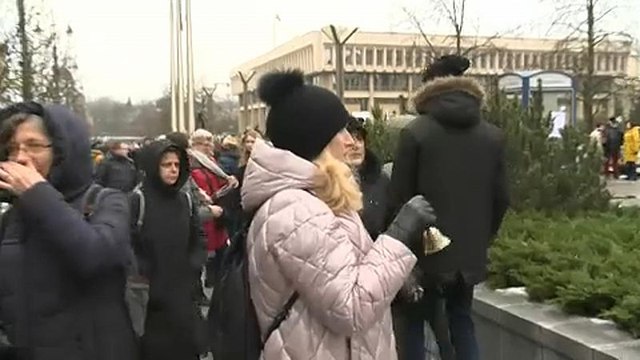 Акция протеста учителей в Вильнюсе