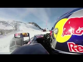 Max Verstappen pilota un Red Bull F1 sobre nieve