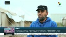 Iraquíes desplazados viven en pésimas condiciones en campamentos