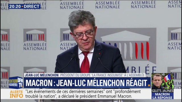 Allocution d'Emmanuel Macron: Jean-Luc Mélenchon affirme qu'aucune mesure ne sera payée par les grandes fortunes