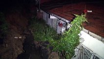Beşiktaş Akatlar'da yoğun yağış sonrası toprak kaydı. Bir evde maddi hasar meydana gelirken, belediye ekipleri de bölgede güvenlik tedbiri aldı.