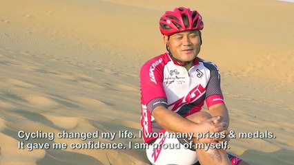 Disabled cyclist in China