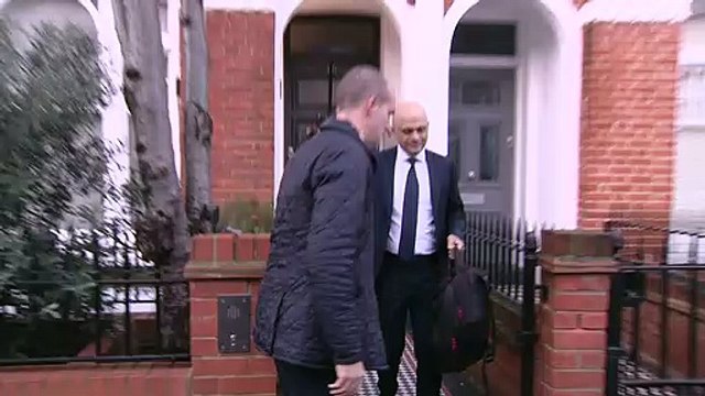 Home Secretary Sajid Javid leaves home