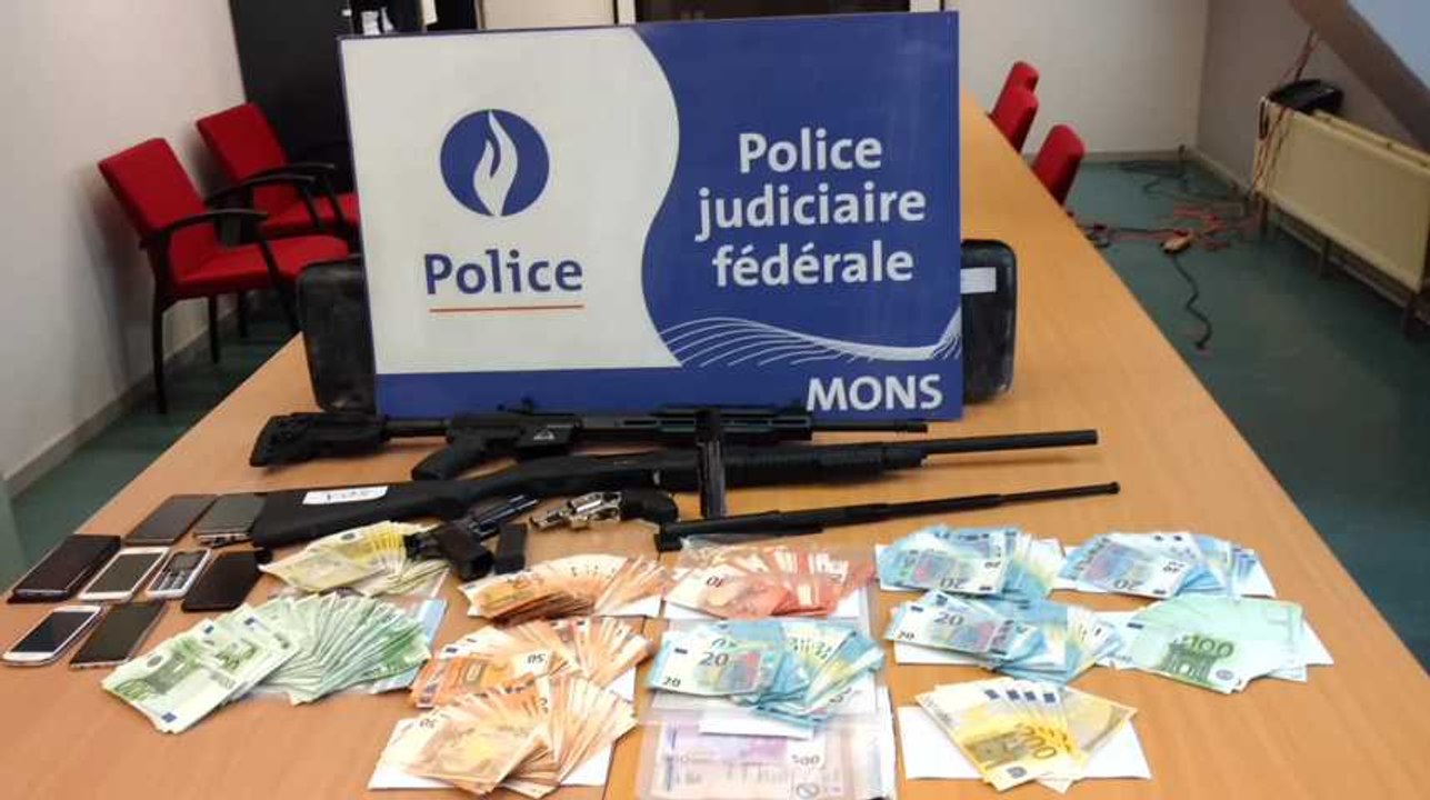 Mons Borinage .Bell saisie de drogue argent armes.Video Éric Ghislain