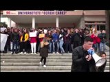 Report TV - Gjirokastër/ Studentët dëbojnë anëtarët e FRESSH nga protesta: Turp, turp
