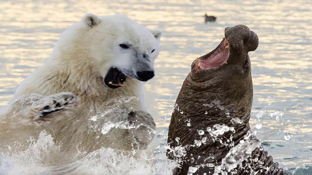 Polar Bear VS Walrus Animal Attack Dailymotion Video