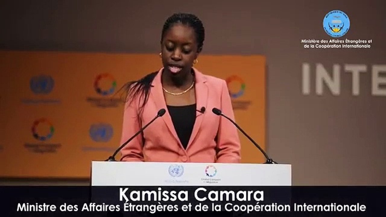 Intervention du ministre KAMISSA CAMARA lors de la Conférence pour l'adoption du Pacte mondial sur les Migrations à Marrakech